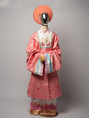 Bo ao Nhat Binh nu hong san ho vai tafta in hoa tiet hoa dao 2