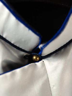 Bộ áo ngũ thân nam - trắng, chất liệu gấm truyền thống