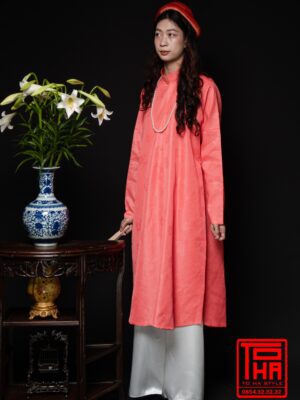 Cho thue ao Ngu Than hong dao chat lieu gam hoa tiet hoa nhi det chim 6