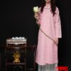 Cho thuê áo Ngũ Thân nữ - hồng phấn, chất liệu gấm họa tiết hoa văn cát tường