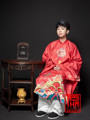 Cho thue ao Tac Do tuoi chat lieu gam theu hoa tiet Long Lan cat tuong 3