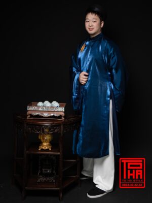 Cho thue ao Tac xanh lam dam chat lieu gam 2