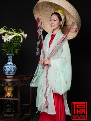 Cho thue bo ao Doi Kham xanh ngoc theu hoa – ao Giao Linh do – yem dup do 3