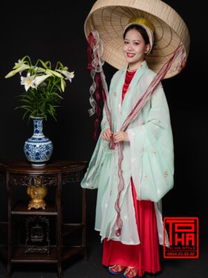 Cho thue bo ao Doi Kham xanh ngoc theu hoa – ao Giao Linh do – yem dup do 5