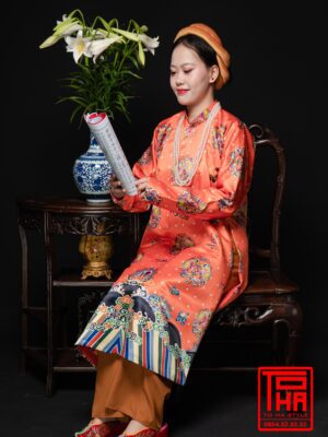 Cho thue bo ao Ngu Than Cam dao chat lieu vai tafta in hoa tiet o phuong cung dinh 8