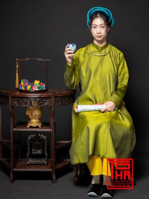 Cho thue bo ao Ngu Than Nu Xanh reu co dien chat lieu gam theu hoa mai 2