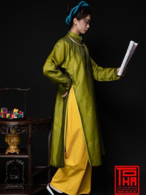 Cho thue bo ao Ngu Than Nu Xanh reu co dien chat lieu gam theu hoa mai 4