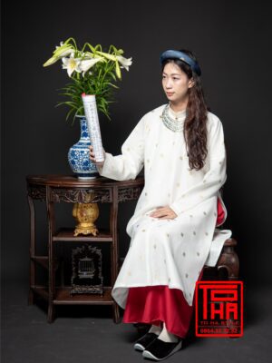 Cho thue bo ao Ngu Than Trang chat lieu gam det hoa tiet hoa hong cach dieu 3