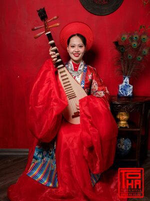 Cho thue bo ao Nhat Binh Nu do tuoi chat lieu gam theu hoa tiet phuong va hoa dao 11