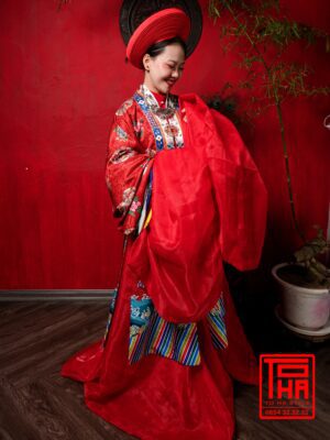 Cho thue bo ao Nhat Binh Nu do tuoi chat lieu gam theu hoa tiet phuong va hoa dao 6