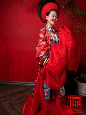 Cho thue bo ao Nhat Binh Nu do tuoi chat lieu gam theu hoa tiet phuong va hoa dao 9