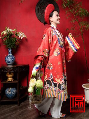 Cho thue bo ao Nhat Binh nu Do tuoi chat vai tafta in hoa tiet o phuong 9