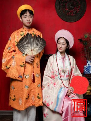 Cho thue bo ao Nhat Binh nu hong phan vai tafta in hoa tiet hoa dao 6