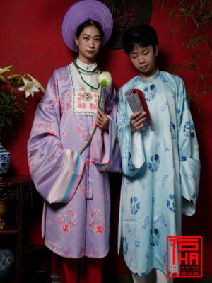 Cho thue bo ao Nhat Binh nu tim vai tafta in hoa tiet hoa dao 7