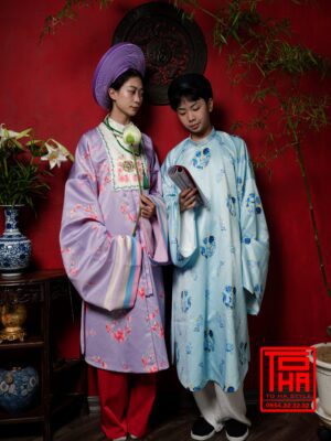 Cho thue bo ao Nhat Binh nu tim vai tafta in hoa tiet hoa dao 8